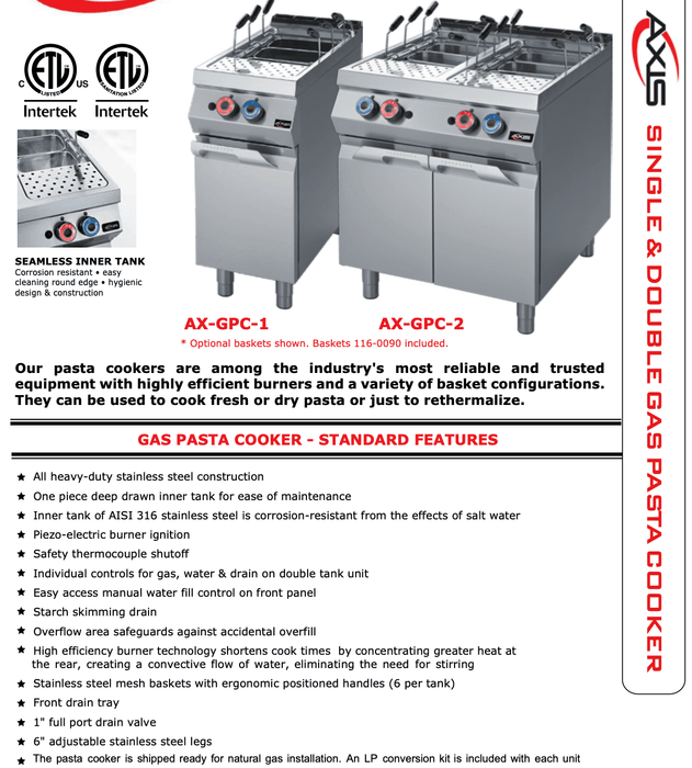 Axis Gas Pasta Cooker