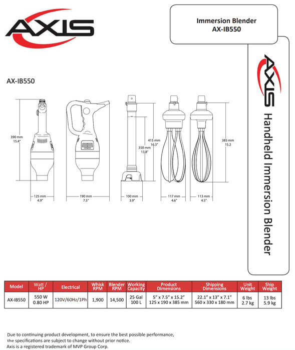 Axis AX-IB550 Immersion Blender