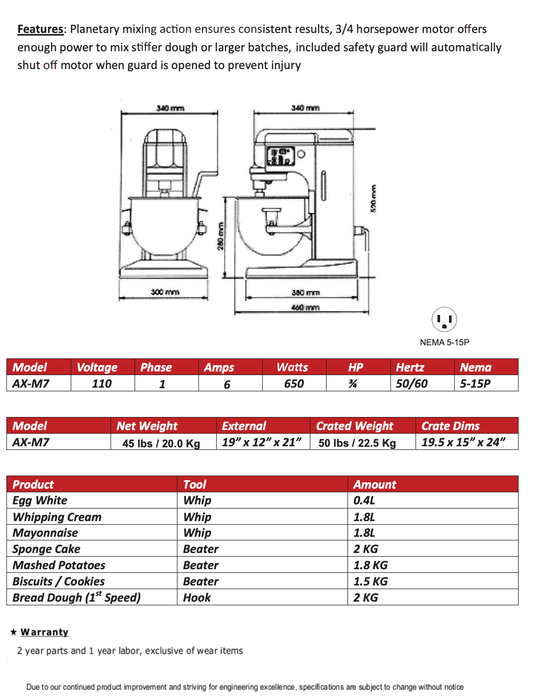 Axis Countertop Planetary Mixer