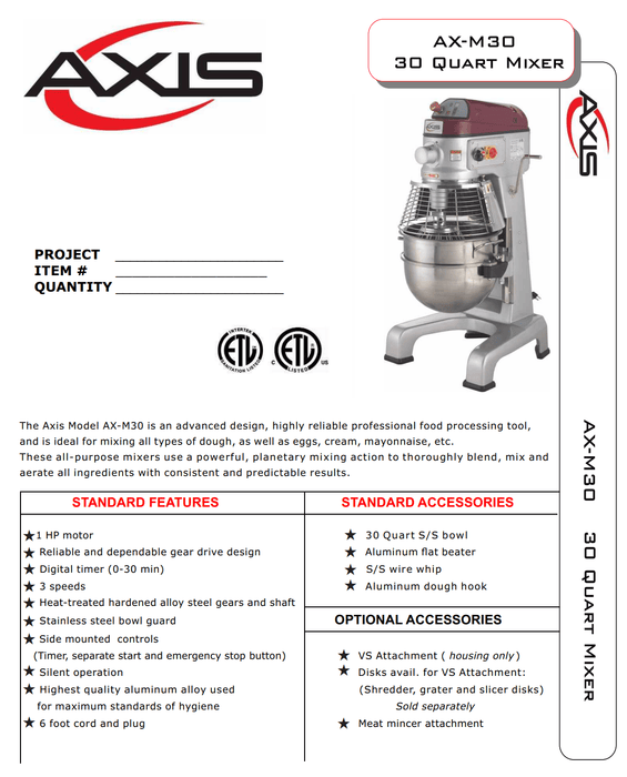 Axis Floor Planetary Mixer