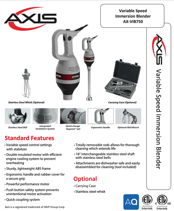 Axis AX-VIB750 Immersion Blender