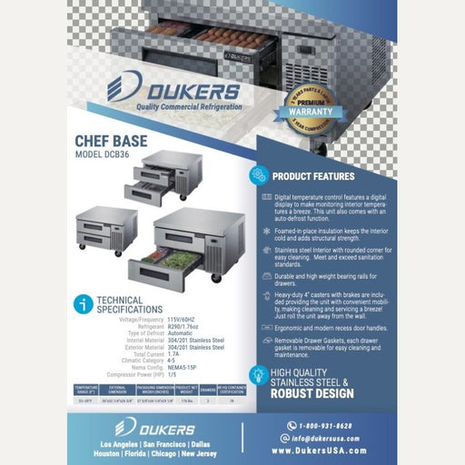 Dukers Chef Base Refrigerator