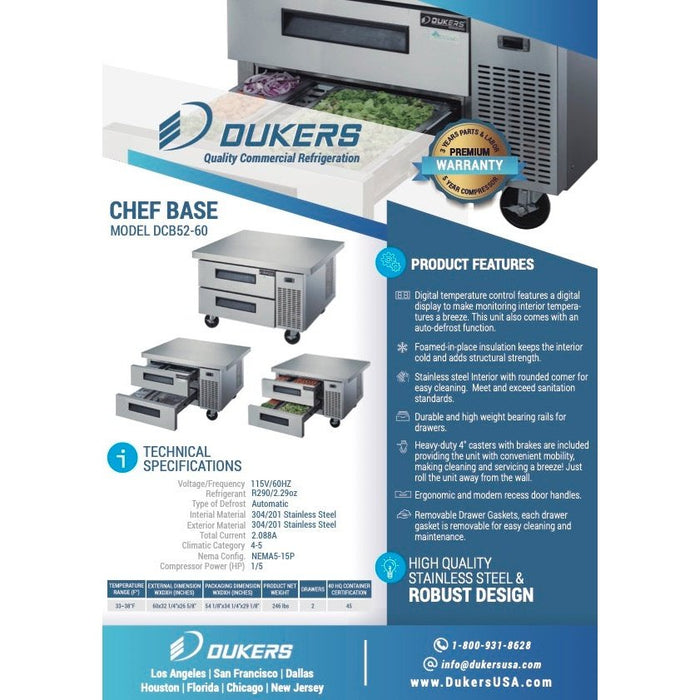 Dukers Chef Base Refrigerator