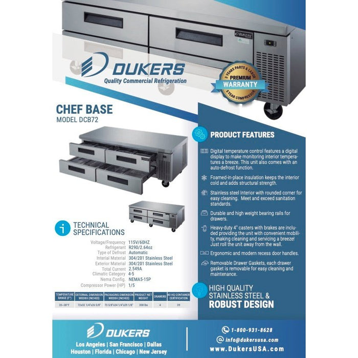 Dukers Chef Base Refrigerator