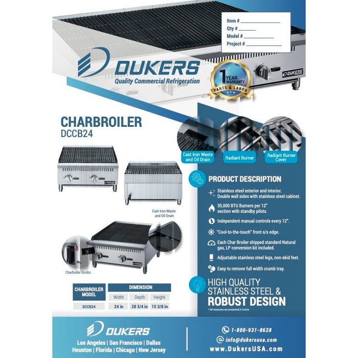 Dukers Countertop Charbroiler