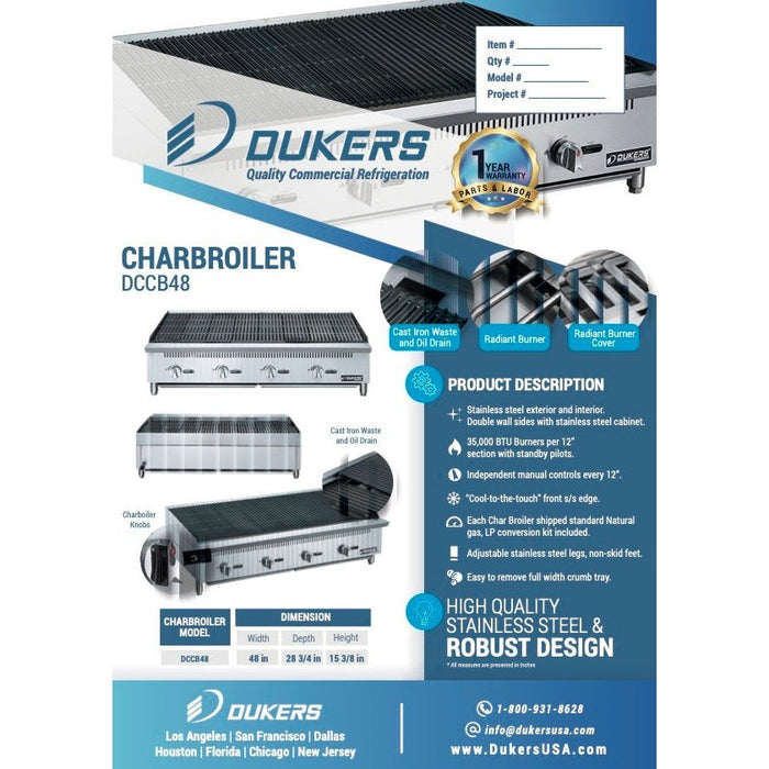 Dukers Countertop Charbroiler