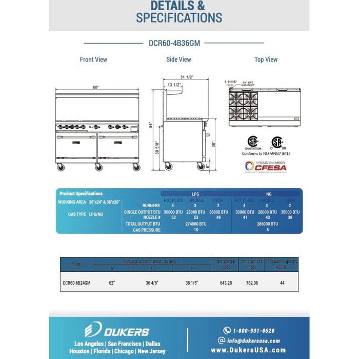 Dukers Range with Optional Griddle