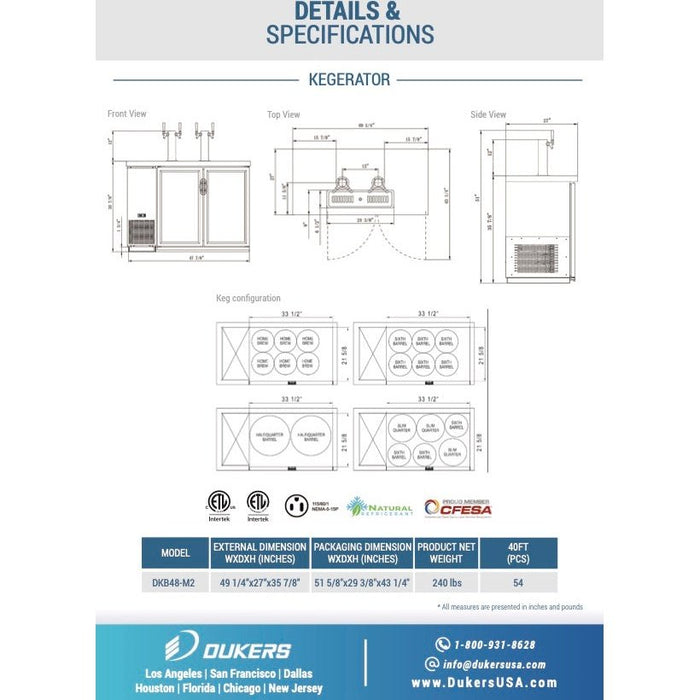 Dukers Double Tap Kegerator