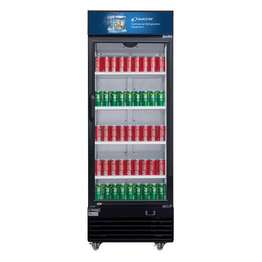 Dukers LG-430 Commercial Single Swing Door Glass Merchandiser Refrigerator