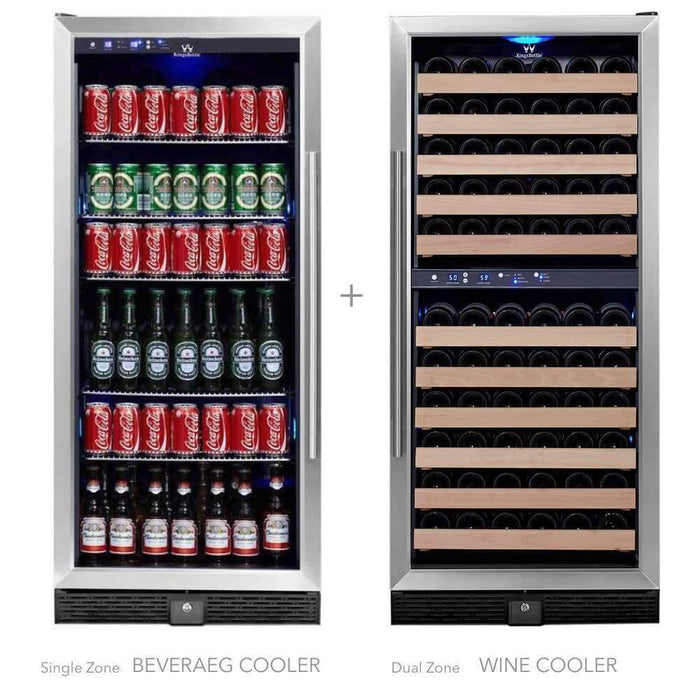 KingsBottle Wine And Beverage Refrigerator Combo With Glass Door