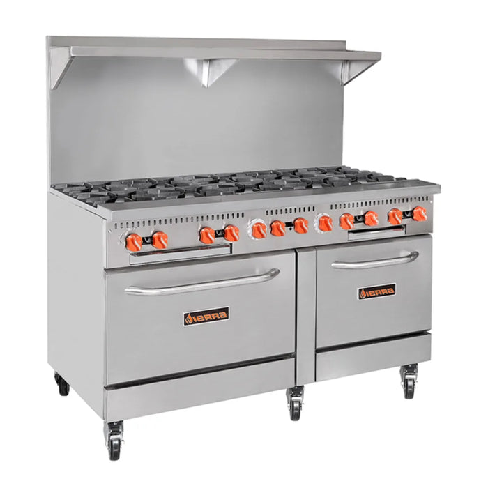 Sierra Range SR-10-60 60" 10 Burner Gas Range w/ 1 Standard & 1 Space Saver Oven, Convertible