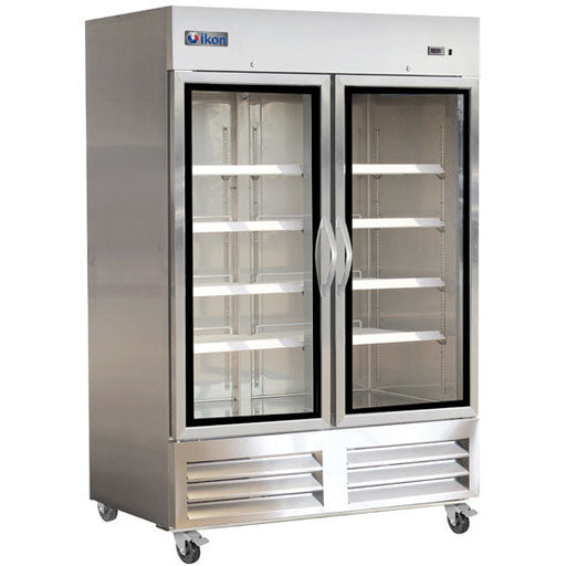 IKON IB54RG 53 9/10" Two Section Reach In Refrigerator, 2 Left/Right Hinge Glass Doors, 115v