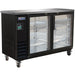 IKON IBB61-2G-24 61 1/10" Bar Refrigerator - 2 Swinging Glass Doors, Black, 115v