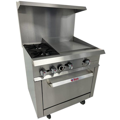 IKON IR-2B-24MG-36 36" 2 Burner Gas Range w/ Griddle & Standard Oven, Convertible