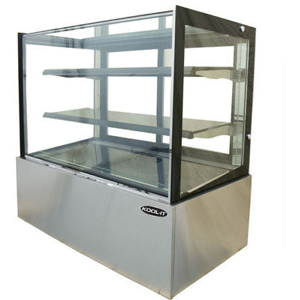 Kool-It KBF-48D 47" Full Service Dry Bakery Display Case w/ Straight Glass - 3 Levels, 110v