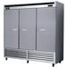 Kool-It KBSR-3 81" Three Section Reach In Refrigerator - 3 Left/Right Hinge Solid Doors, 115v