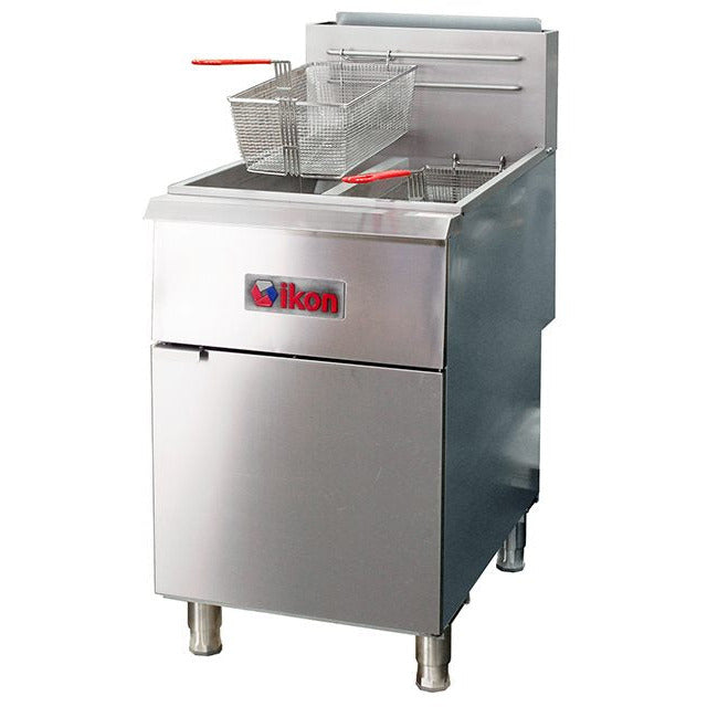 IKON IGF-40/40 Gas Fryer - 1 40 lb Vat, Floor Model, Natural Gas/Liquid Propane
